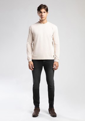 LEE COOPER Bej Erkek O Yaka Sweatshirt