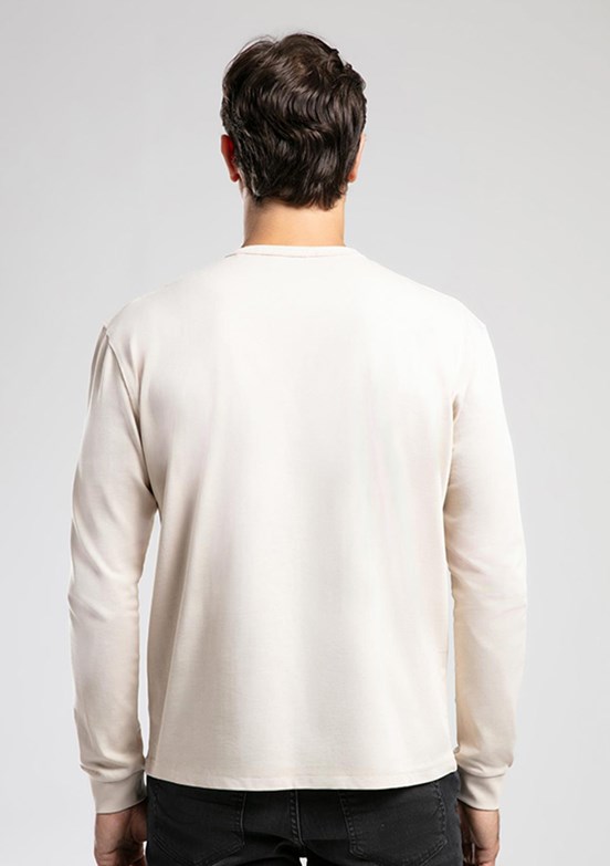 LEE COOPER Bej Erkek O Yaka Sweatshirt