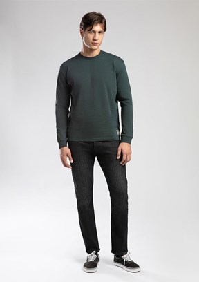 LEE COOPER Yeşil Erkek O Yaka Sweatshirt