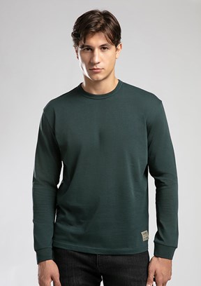 LEE COOPER Yeşil Erkek O Yaka Sweatshirt