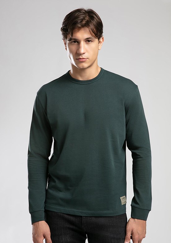 LEE COOPER Yeşil Erkek O Yaka Sweatshirt