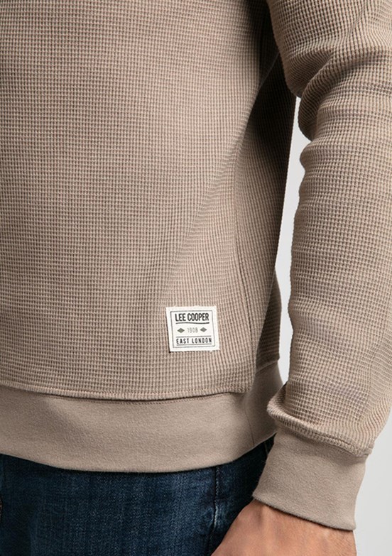 LEE COOPER Bej Erkek Polo Yaka Sweatshirt