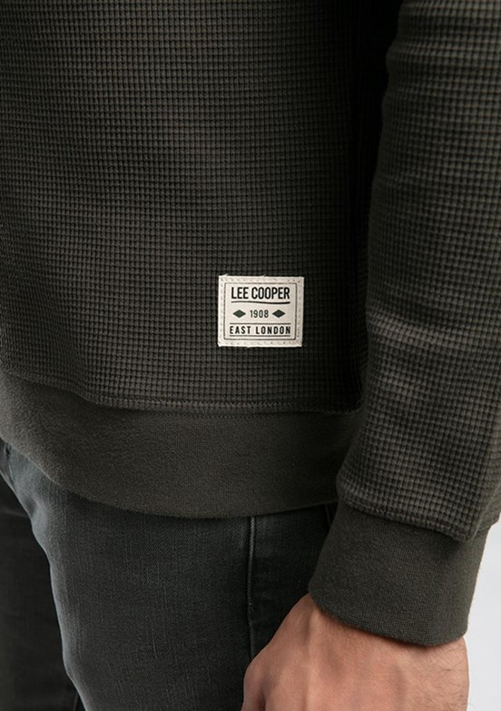 LEE COOPER Yeşil Erkek Polo Yaka Sweatshirt