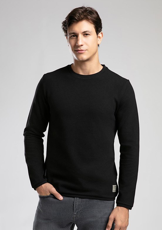 LEE COOPER Siyah Erkek O Yaka Sweatshirt