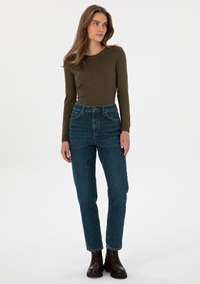 PİERRE CARDİN Lacivert Kadın Mom Jean Pantolon
