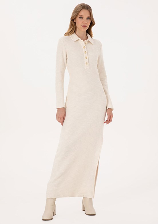 PİERRE CARDİN Beyaz Kadın Slim Elbise