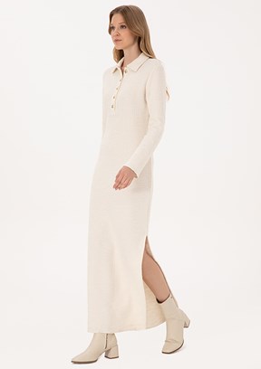 PİERRE CARDİN Beyaz Kadın Slim Elbise