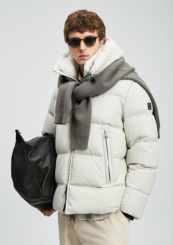 LUFIAN Bej Erkek Baskılı Mont