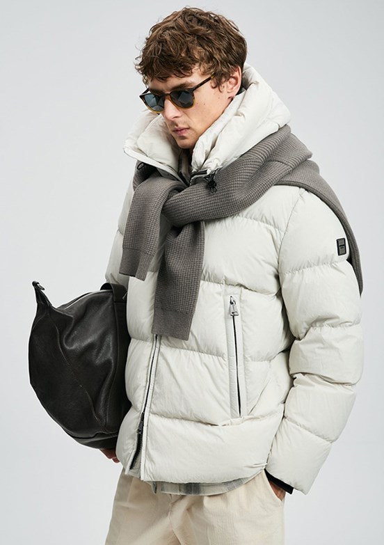 LUFIAN Bej Erkek Baskılı Mont