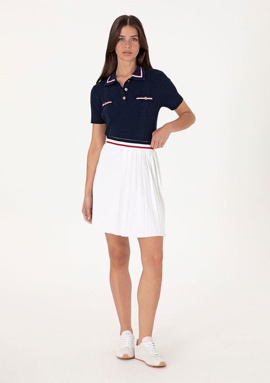 US POLO ASSN Beyaz Kadın Triko Etek