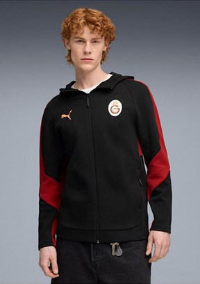 PUMA GSK EVOSTRIPE Hooded Jack Siyah Unisex Uzun Kol Sweatshirt