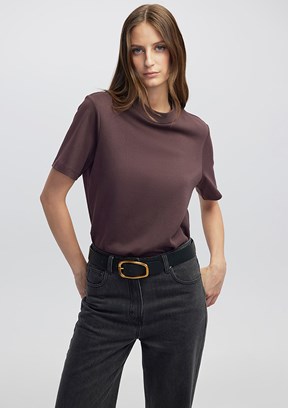 İPEKYOL Bordo Kadın Basic T-Shirt