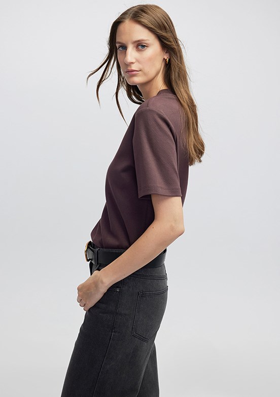 İPEKYOL Bordo Kadın Basic T-Shirt
