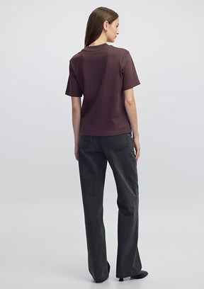 İPEKYOL Bordo Kadın Basic T-Shirt