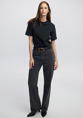 İPEKYOL Siyah Kadın Basic T-Shirt