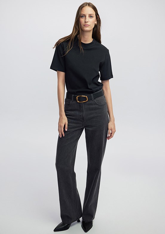 İPEKYOL Siyah Kadın Basic T-Shirt