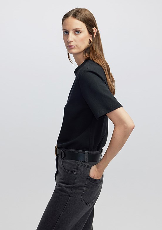 İPEKYOL Siyah Kadın Basic T-Shirt