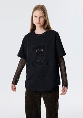 TWİST Antrasit Kadın Basic T-Shirt