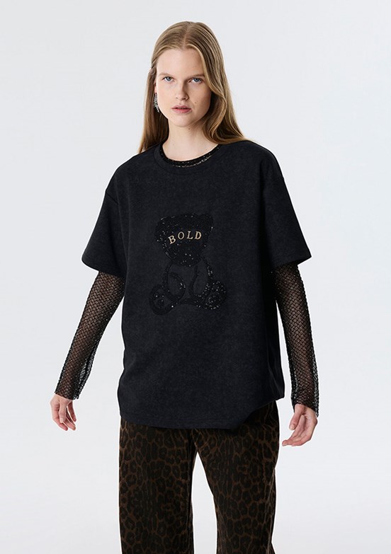 TWİST Antrasit Kadın Basic T-Shirt