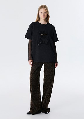 TWİST Antrasit Kadın Basic T-Shirt