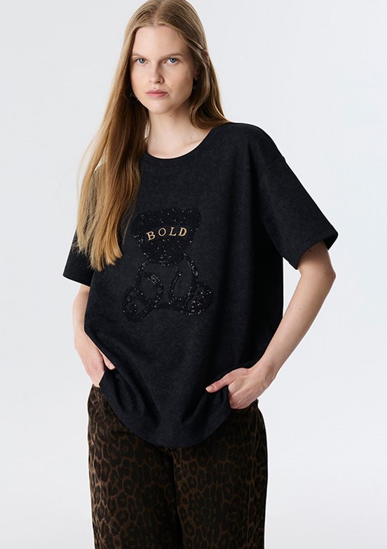 TWİST Antrasit Kadın Basic T-Shirt