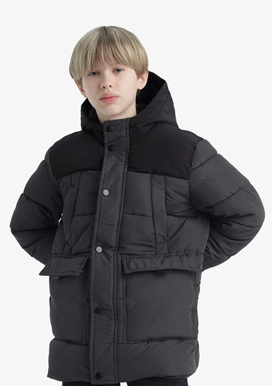 DEFACTO - E9373A8DFA Erkek Çocuk Antrasit Parka Mont