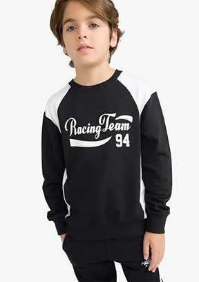 DEFACTO Siyah Erkek Çocuk Örme Sweatshirt