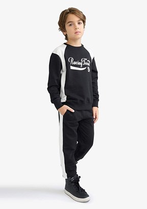 DEFACTO Siyah Erkek Çocuk Örme Sweatshirt
