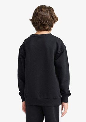 DEFACTO Siyah Erkek Çocuk Örme Sweatshirt