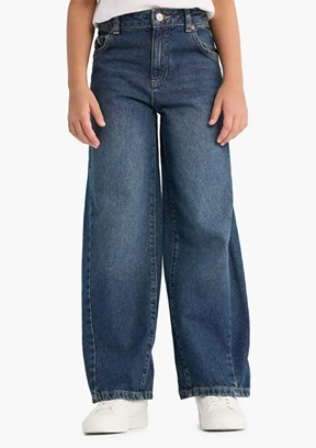 DEFACTO Mavi Kız Çocuk Normal Bel Jean Pantolon