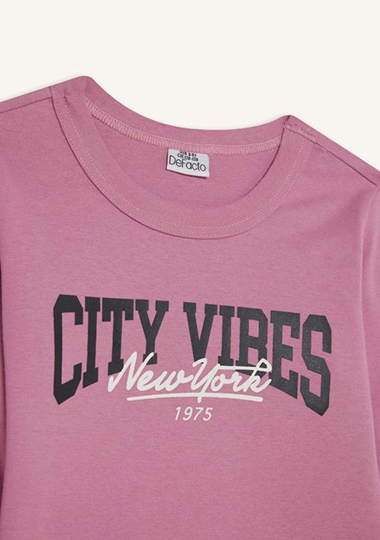 DEFACTO Pembe Kız Çocuk Uzun Kol T-Shirt