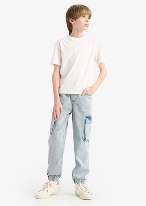 DEFACTO Beyaz Erkek Çocuk Kısa Kol T-Shirt