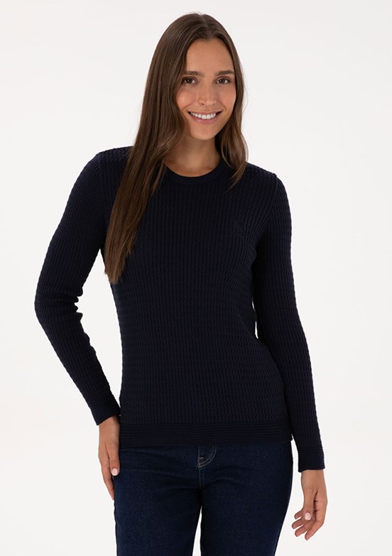 US POLO ASSN Lacivert Kadın Slim Kazak