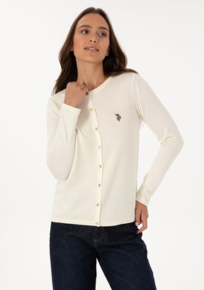 US POLO ASSN Beyaz Kadın Triko Hırka