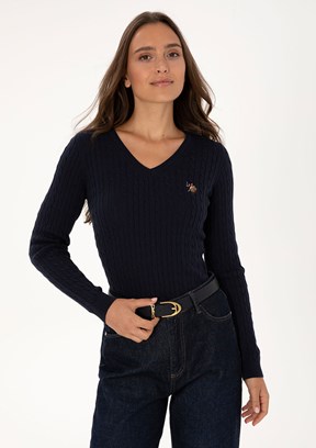 US POLO ASSN Lacivert Kadın Slim Kazak