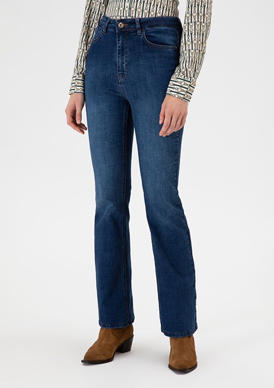 US POLO ASSN Mavi Kadın İspanyol Paça Jean Pantolon