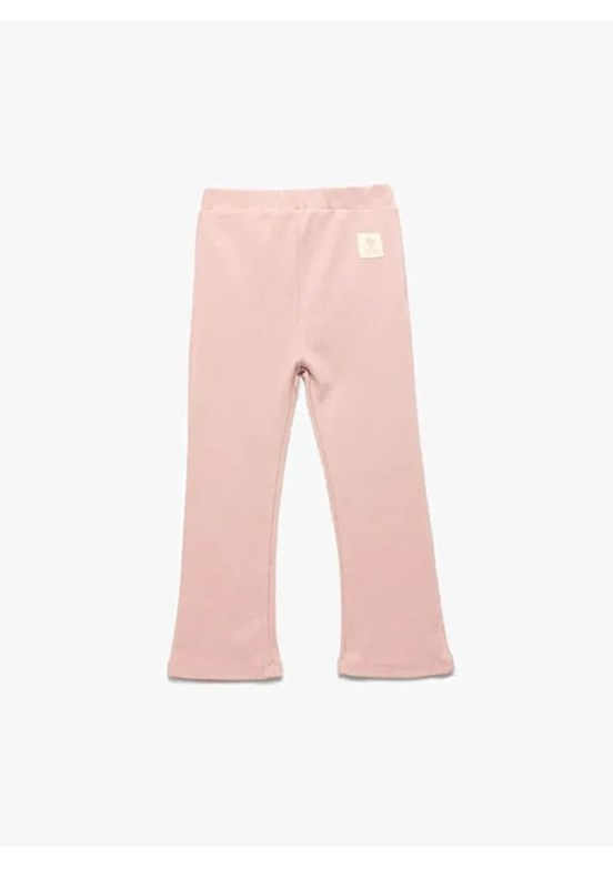 KOTON Pembe Kız Çocuk Beli Lastikli Tayt