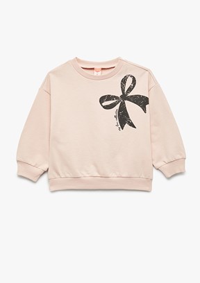 KOTON Pembe Kız Çocuk Baskılı Sweatshirt