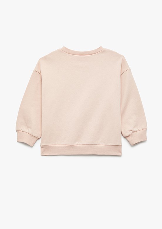 KOTON Pembe Kız Çocuk Baskılı Sweatshirt