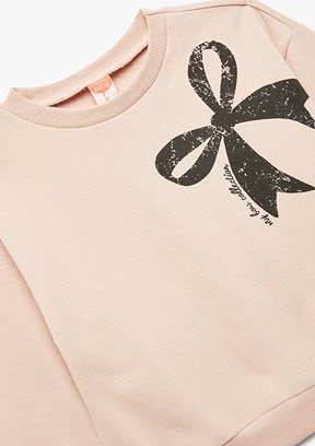 KOTON Pembe Kız Çocuk Baskılı Sweatshirt