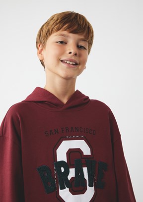 KOTON Bordo Erkek Çocuk Baskılı Sweatshirt