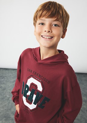 KOTON Bordo Erkek Çocuk Baskılı Sweatshirt