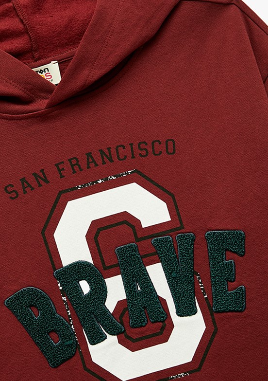 KOTON Bordo Erkek Çocuk Baskılı Sweatshirt
