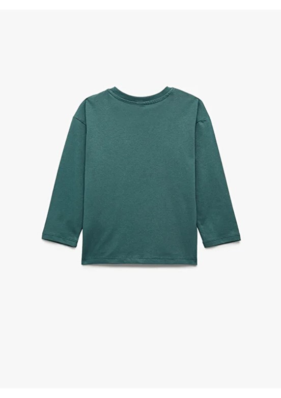 KOTON Yeşil Erkek Çocuk Uzun Kol T-Shirt