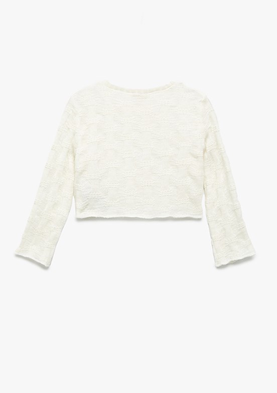 KOTON Beyaz Kız Çocuk Cropped Sweatshirt
