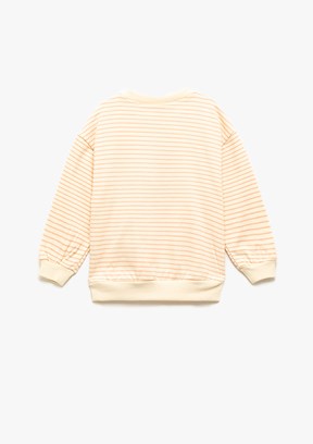 KOTON Beyaz Kız Çocuk Bisiklet Yaka Sweatshirt