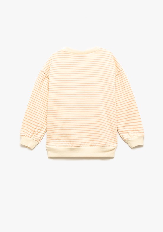 KOTON Beyaz Kız Çocuk Bisiklet Yaka Sweatshirt