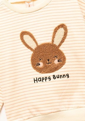 KOTON Beyaz Kız Çocuk Bisiklet Yaka Sweatshirt