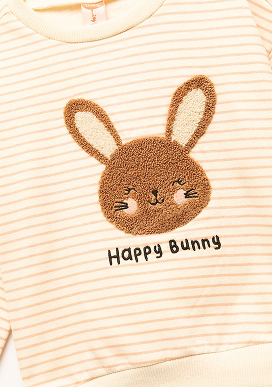 KOTON Beyaz Kız Çocuk Bisiklet Yaka Sweatshirt