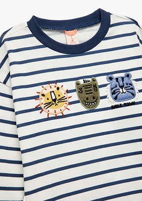 KOTON Beyaz Erkek Çocuk Uzun Kol T-Shirt